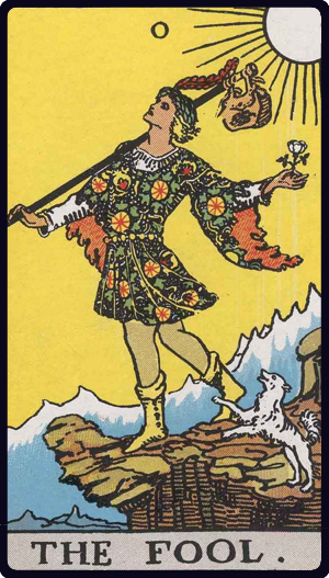 The Fool tarot card from the Rider-Waite-Smith deck
