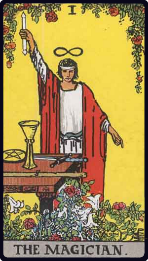 The Magician tarot card from the Rider-Waite-Smith deck