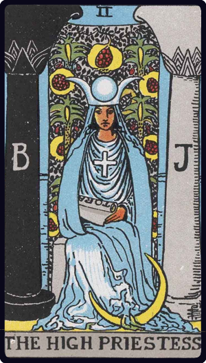 The High Priestess tarot card from the Rider-Waite-Smith deck