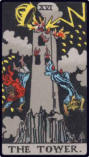 The Tower tarot card from the Rider-Waite-Smith deck
