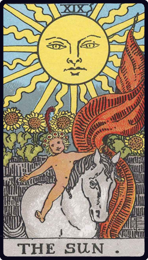 The Sun tarot card from the Rider-Waite-Smith deck