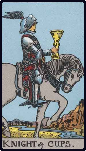 Knight of Cups tarot card from the Rider-Waite-Smith deck