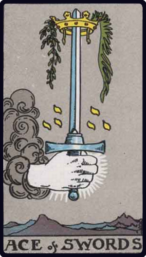 Ace of Swords tarot card from the Rider-Waite-Smith deck