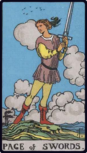 Page of Swords tarot card from the Rider-Waite-Smith deck