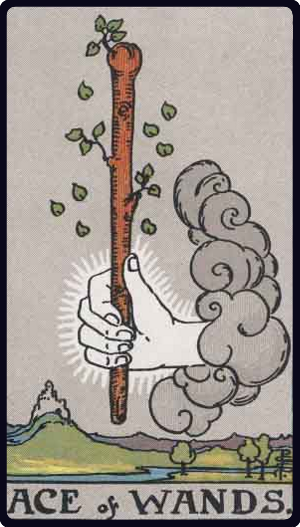 Ace of Wands tarot card from the Rider-Waite-Smith deck