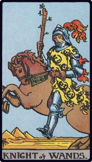 Knight of Wands tarot card from the Rider-Waite-Smith deck
