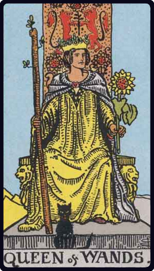 Queen of Wands tarot card from the Rider-Waite-Smith deck