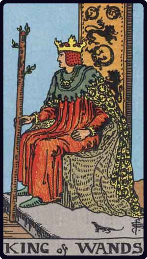 King of Wands tarot card from the Rider-Waite-Smith deck